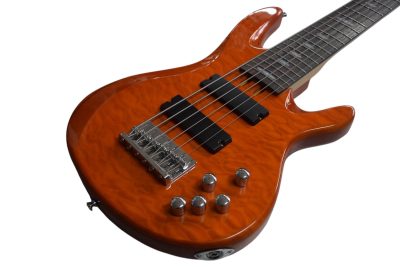 Custom Pearl TRB1006J Patitucci Caramel Brown Quilted Maple Top 6 String Bass - Image 6