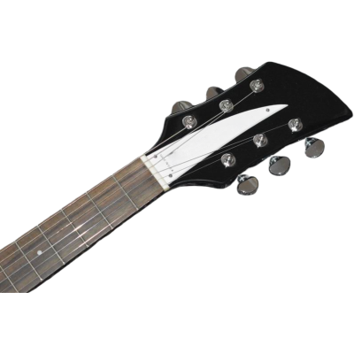 Custom Nova Black Jetglo 325C64 White Pickguard Electric Guitar - Image 4