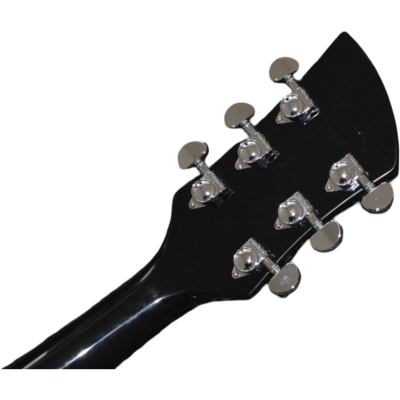 Custom Nova Black Jetglo 325C64 White Pickguard Electric Guitar - Image 7