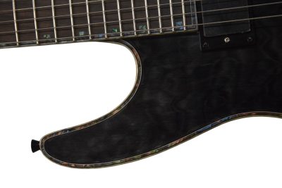 Custom Obsidian See Thru Black MH1000 FR Tremolo Electric Guitar - Image 4