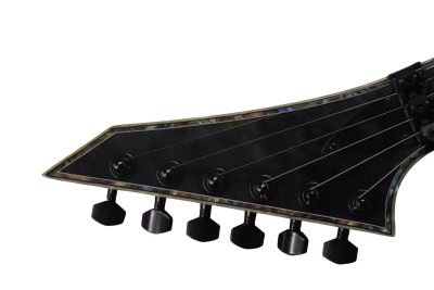 Custom Obsidian See Thru Black MH1000 FR Tremolo Electric Guitar - Image 8