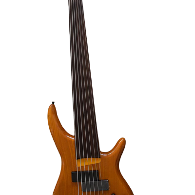Custom Tornado Natural 7 String Fretless Bass Two Big Humbucker Style Soapbar Pickups - Image 7