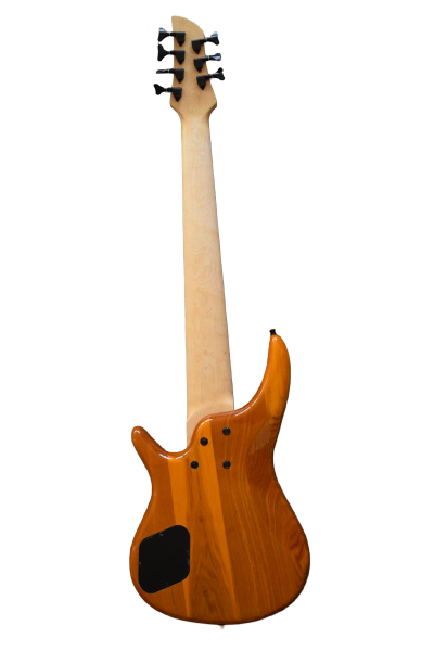 Custom Tornado Natural 7 String Fretless Bass Two Big Humbucker Style Soapbar Pickups - Image 5