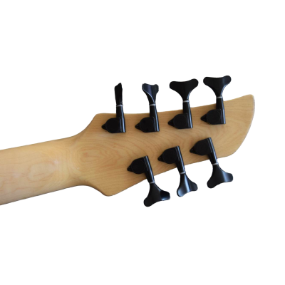 Custom Tornado Natural 7 String Fretless Bass Two Big Humbucker Style Soapbar Pickups - Image 3