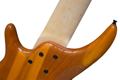 Custom Tornado Natural 7 String Fretless Bass Two Big Humbucker Style Soapbar Pickups - Image 4