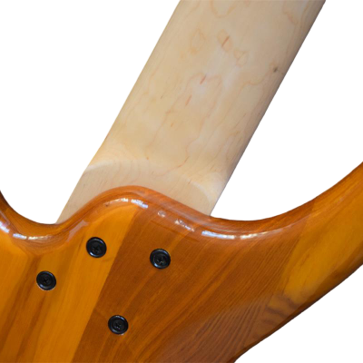 Custom Tornado Natural 7 String Fretless Bass Two Big Humbucker Style Soapbar Pickups - Image 4