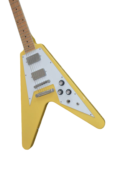 Custom Crown Flying V Hetfield TV Yellow Electric Guitar
