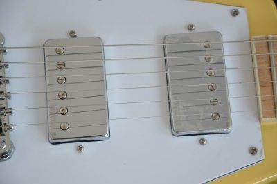 Custom Crown Flying V Hetfield TV Yellow Electric Guitar - Image 2
