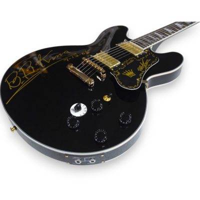 Custom Crown ES335 BB King Lucille Ebony Gloss Black Electric Guitar - Image 9