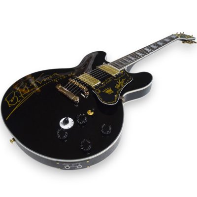 Custom Crown ES335 BB King Lucille Ebony Gloss Black Electric Guitar - Image 10