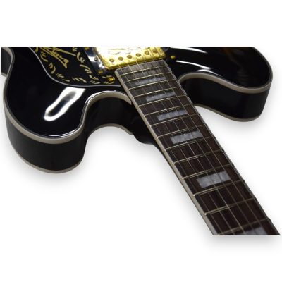 Custom Crown ES335 BB King Lucille Ebony Gloss Black Electric Guitar - Image 11