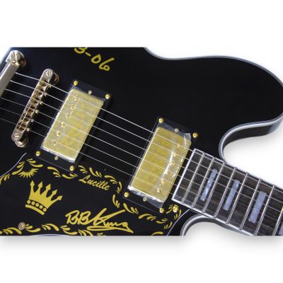 Custom Crown ES335 BB King Lucille Ebony Gloss Black Electric Guitar - Image 13