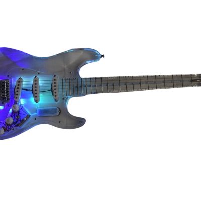 Custom Regent ST LED Plexiglass Acrylic Body Fretboard Electric Guitar - Image 13