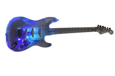 Custom Regent ST LED Plexiglass Acrylic Body Fretboard Electric Guitar - Image 12