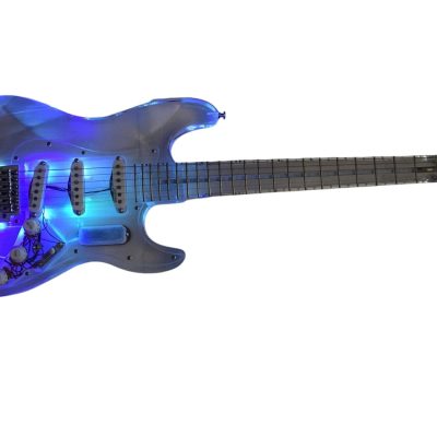 Custom Regent ST LED Plexiglass Acrylic Body Fretboard Electric Guitar - Image 12