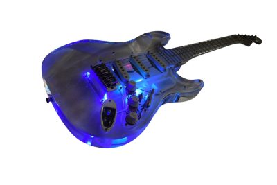 Custom Regent ST LED Plexiglass Acrylic Body Fretboard Electric Guitar - Image 11
