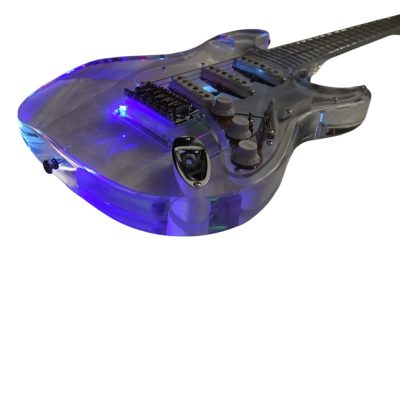 Custom Regent ST LED Plexiglass Acrylic Body Fretboard Electric Guitar - Image 8