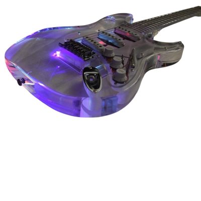Custom Regent ST LED Plexiglass Acrylic Body Fretboard Electric Guitar - Image 7