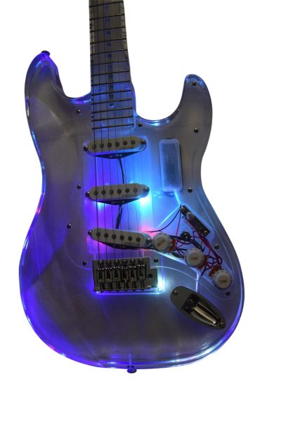 Custom Regent ST LED Plexiglass Acrylic Body Fretboard Electric Guitar