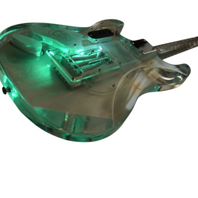 Custom Regent ST LED Plexiglass Acrylic Body Fretboard Electric Guitar - Image 4