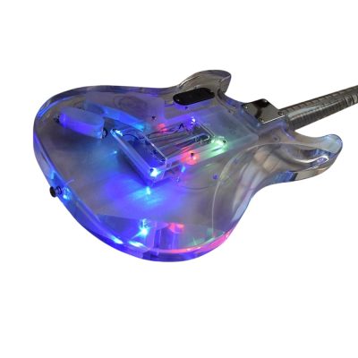 Custom Regent ST LED Plexiglass Acrylic Body Fretboard Electric Guitar - Image 3