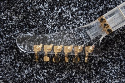 Custom Crown Plexiglass Acrylic Body Neck Explorer Tremolo Electric Guitar Led Lights - Image 6