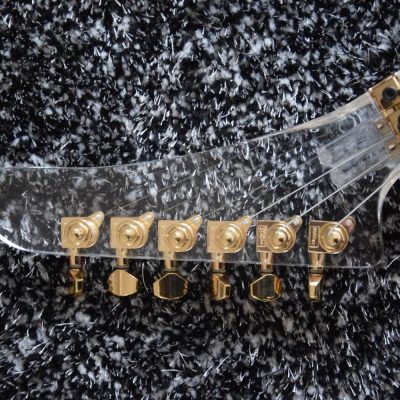 Custom Crown Plexiglass Acrylic Body Neck Explorer Tremolo Electric Guitar Led Lights - Image 6