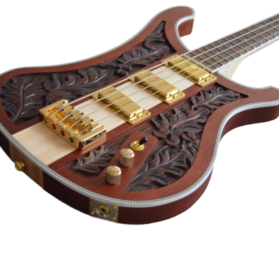 Custom Nova Lemmy Kilmister 4004 Antique Carved With Oak Leaves Bass - Image 4