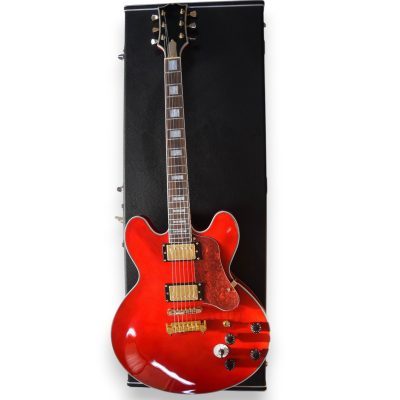 Custom Crown ES335 BB King Lucille Transparent Cherry Electric Guitar - Image 4