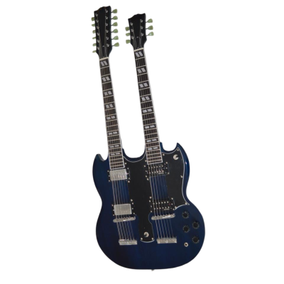 Custom Crown SG Don Felder Transparent Blue Burst Double Neck 12 6 String EDS1275 Electric Guitar