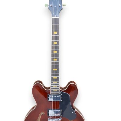 Custom Crown ES335 Noel Gallagher Dark Wine Red Electric Guitar - Image 4