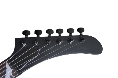 Custom Obsidian Hetfield JH2 Matte Black Diamond Plate Explorer Deer Skull Electric Guitar - Image 6