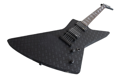 Custom Obsidian Hetfield JH2 Matte Black Diamond Plate Explorer Deer Skull Electric Guitar - Image 7