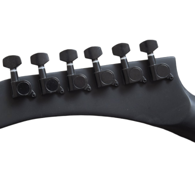 Custom Obsidian Hetfield JH2 Matte Black Diamond Plate Explorer Deer Skull Electric Guitar - Image 10
