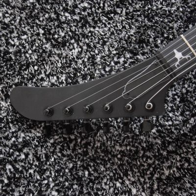 Custom Obsidian Hetfield JH2 Matte Black Diamond Plate Explorer Deer Skull Guitar - Image 3