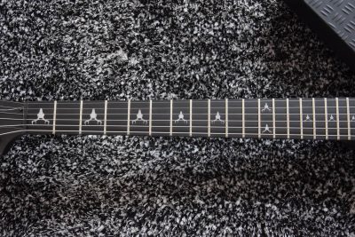 Custom Obsidian Hetfield JH2 Matte Black Diamond Plate Explorer Deer Skull Guitar - Image 5