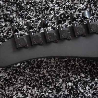 Custom Obsidian Hetfield JH2 Matte Black Diamond Plate Explorer Deer Skull Guitar - Image 10