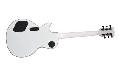 Custom Obsidian James Iron Metal Cross Snow White Black Stripes Guitar - Image 8