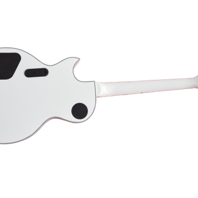 Custom Obsidian James Iron Metal Cross Snow White Black Stripes Guitar - Image 8