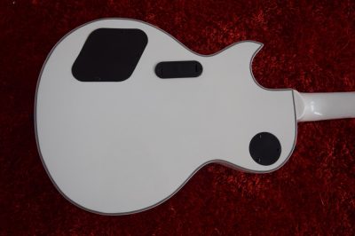 Custom Obsidian James Iron Metal Cross Snow White Black Stripes Guitar - Image 15