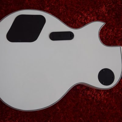 Custom Obsidian James Iron Metal Cross Snow White Black Stripes Guitar - Image 15
