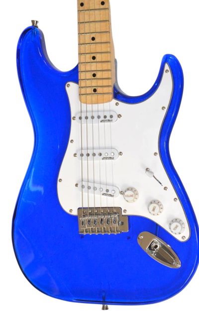 Custom Regent Blue Plexiglass Acrylic Lucite LED Guitar ST Maple Fretboard