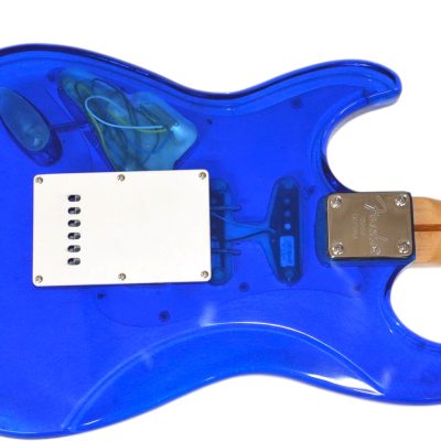 Custom Regent Blue Plexiglass Acrylic Lucite LED Guitar ST Maple Fretboard - Image 5