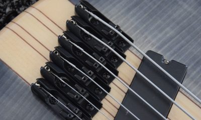 Custom Onyx Patriot Gray Flame Maple 6 String Bass Multi Scale Fanned Fret - Image 13
