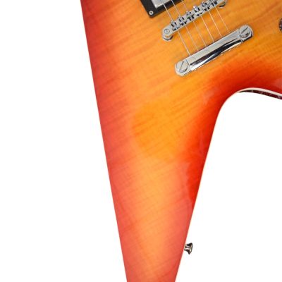 Custom Crown Flying V Bengal Red Prophecy Flame Maple Top Guitar - Image 6