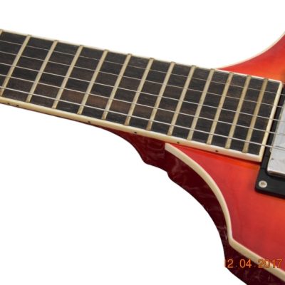 Custom Crown Flying V Bengal Red Prophecy Flame Maple Top Guitar - Image 5