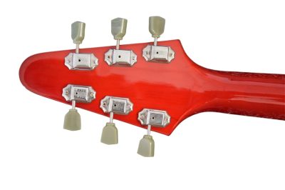 Custom Crown Flying V Bengal Red Prophecy Flame Maple Top Guitar - Image 2