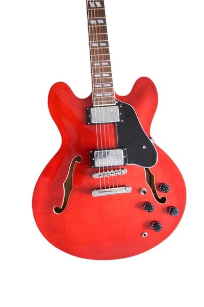 Custom Crown ES335 Semi Hollow Body Red Fhole Guitar