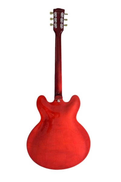 Custom Crown ES335 Semi Hollow Body Red Fhole Guitar - Image 5