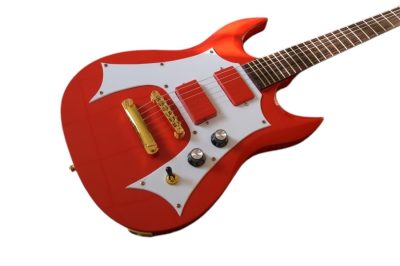 Custom Crown SG Eye Fire Engine Red Finish Guitar - Image 8